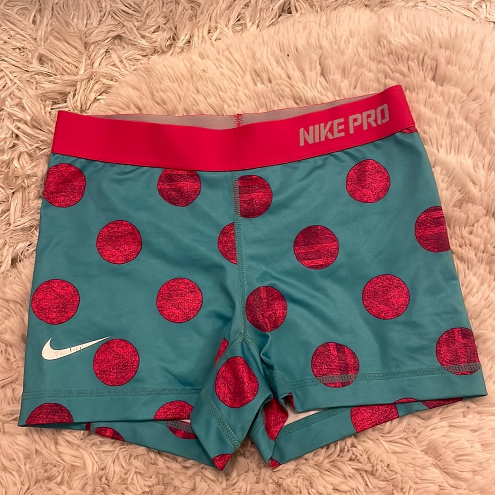 Adult Small Pink and Teal Polka Dot Spandex